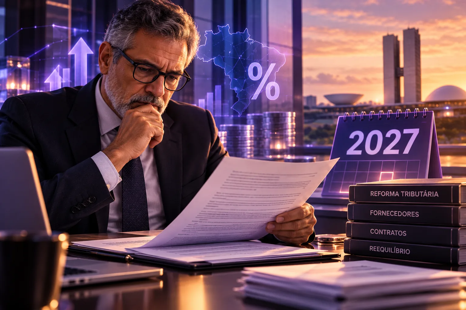 Reforma tributária e gestão de contratos: seu contrato com fornecedor não tem direito a reequilíbrio. Faltam dois meses para 2027
